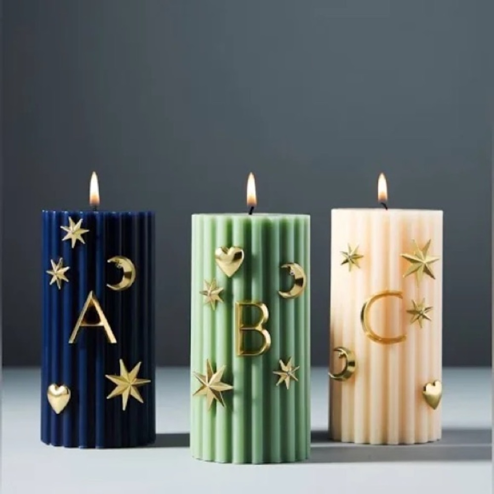 Anthropologie Gold Embellished Candle Charms